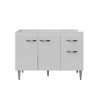 Balcão Para Pia Gabriela Sem Tampo 120cm 3 Portas 1 Gaveta -