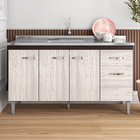 Balcão Para Pia Gabriela Sem Tampo 145cm 4 Portas 1 Gaveta -