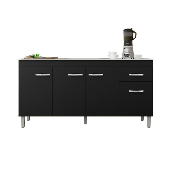 Balcão Para Pia Gabriela Sem Tampo 145cm 4 Portas 1 Gaveta -