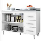 Balcão Para Pia Isabel 1,20m 2 Portas 3 Gavetas Sem Tampo Cas