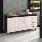 Balcão Para Pia Isabel 1,50m 3 Portas 3 Gavetas Sem Tampo Cas