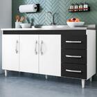 Balcão Para Pia Isabel 1,60m 3 Portas 3 Gavetas Sem Tampo Bra