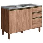 Balcão Para Pia Mdf Kali Premium 120cm 2 Portas E 3 Gavetas A