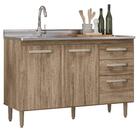 Balcão Para Pia Mila 118 2 Portas E 3 Gavetas Carvalho Rústic