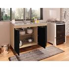 Balcão Para Pia Milena Sem Tampo Amadeirado Cartagena/preto