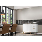 Balcão Para Pia Nevada Fit 120cm 2 Portas 3 Gavetas Multimóve