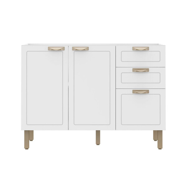 Balcão Para Pia Nevada Fit 120cm 2 Portas 3 Gavetas Multimóve