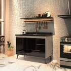 Balcão Para Pia Sem Tampo 120cm 2 Portas 3 Gavetas Bolonha Mó