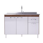 Balcão Para Pia Sem Tampo 120cm 3 Portas 1 Gaveta Moscou  Noc