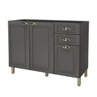 Balcão Para Pia Sem Tampo 3 Portas 2 Gavetas 120cm Paris  Chu