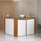 Balcão Para Secretária E Armário Aratiba Freijó Branco