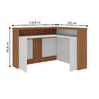 Balcão Para Secretária E Armário Aratiba Freijó Branco