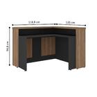 Balcão Para Secretária E Armário Aratiba Nogal Preto