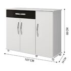 Balcão Parati 03 Portas Arte Móveis Branco