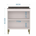 Balcão Pérola 80 Cm 2 Portas Branco - Poquema