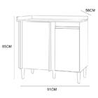 Balcão Pérola Canto Reto 1 Portas Chocolate - Poquema