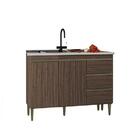 Balcão Pérola Para Cuba 2 Portas 3 Gav. Chocolate - Poquema