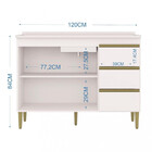 Balcão Pérola Para Cuba 2 Portas 3 Gavetas Branco - Poquema