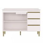 Balcão Pérola Para Cuba 2 Portas 3 Gavetas Branco - Poquema