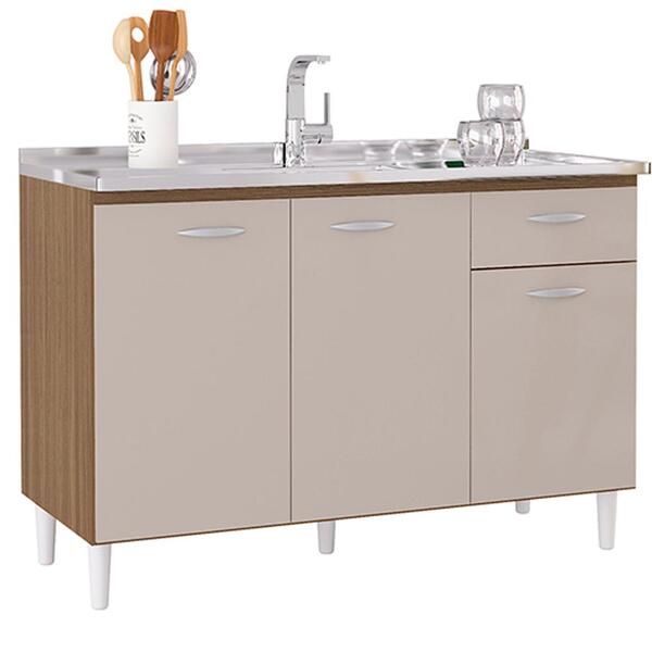 Balcao Pia 120cm 3 Portas 434 Poqq