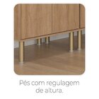 Balcão Pia 120cm Com Tampo 2 Portas 3 Gavetas Deseo Mel/fendi