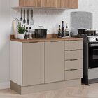 Balcão Pia 120cm Com Tampo Com Rodapé Puxador 150cm Ipanema C