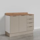 Balcão Pia 120cm Com Tampo Com Rodapé Puxador 150cm Ipanema C