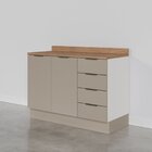 Balcão Pia 120cm Com Tampo Com Rodapé Puxador 150cm Ipanema C