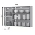 Balcão Pia 120cm E Aéreo Com Porta De Vidro Americana - Móvei