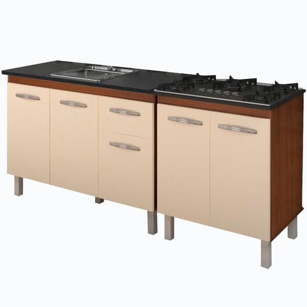 Balcao Pia 120cm E Cooktop 5 Bocas Mobbs