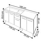 Balcao Pia 120cm E Multiuso 2 Portas 70cm Mobbs