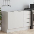 Balcão Pia 120cm Sem Tampo Com Rodapé Puxador 150mm Ipanema C