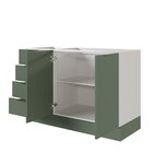 Balcão Pia 120cm Sem Tampo Com Rodapé Puxador 150mm Ipanema C