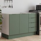 Balcão Pia 120cm Sem Tampo Com Rodapé Puxador 150mm Ipanema C