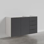 Balcão Pia 120cm Sem Tampo Sem Rodapé Puxador 150cm Ipanema C