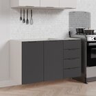 Balcão Pia 120cm Sem Tampo Sem Rodapé Puxador 150cm Ipanema C