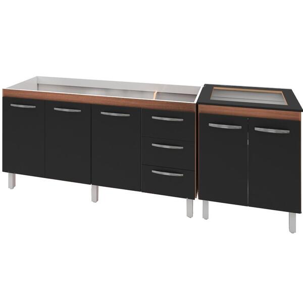 Balcao Pia 160cm E Cooktop 5 Bocas Mobbs