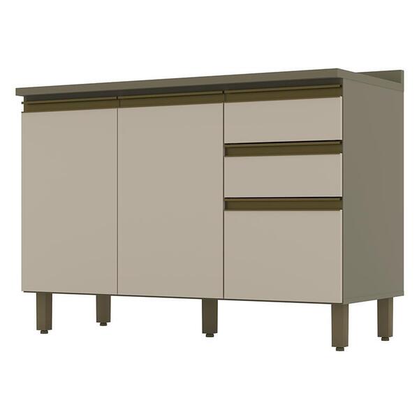 Balcão Pia 2 Gavetas 3 Portas Com Tampo Connect - Móveis Henn