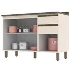 Balcão Pia 2 Gavetas 3 Portas Com Tampo Connect - Móveis Henn