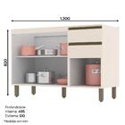 Balcão Pia 2 Gavetas 3 Portas Sem Tampo Connect - Móveis Henn