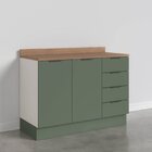 Balcão Pia 2 Portas 4 Gavetas Com Tampo E Rodapé Ipanema Cabe