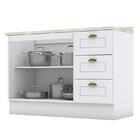 Balcão Pia 2 Portas E 3 Gavetas 120cm Nova York Com Tampo - M