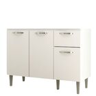 Balcão Pia 3 Portas 1 Gaveta Novo Tempo Light 120cm Branco (s