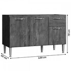 Balcão Pia 3 Portas 1 Gaveta Novo Tempo Light 120cm Branco (s