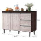 Balcão Pia Andréia 120cm Com Tampo Mdp - Ajl Móveis