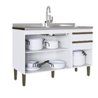 Balcão Pia Cozinha Casablanca 3 Portas 2 Gavetas Branco