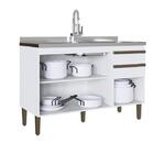 Balcão Pia Cozinha Casablanca 3 Portas 2 Gavetas Branco