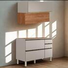 Balcao Pia E Armario Aereo 120 Cm Proenca Nogueira Carbono Pr