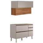 Balcao Pia E Armario Aereo 120 Cm Proenca Nogueira Carbono Pr