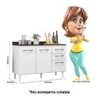 Balcão Pia Fit 118cm Com Tampo Mdp - Nicioli